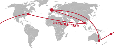 Bad round the world route with backtracking